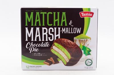 Печенье бисквитное Tastee Matcha Marshmallow Chocolate Pie со вкусом зеленого чая 300 гр